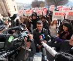ARF-D âNikol Aghbalyanâ students union and ARF-D Armenian Youth Union hold a protest action in front of the building of the RA Ministry of Foreign Affairs