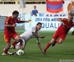 Armenia vs Denmark, the 2014 FIFA World Cup qualification.
Karlen Mkrtchyan /N6 ARM/, Daniel Agger /N4 Den/, Varazdat Haroyan /N3 ARM/.