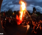 A Turkish flag was burnt during a march with torches to the memorial complex of Armenian Genocide Tsitsernakaberd