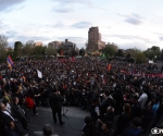 A Turkish flag was burnt during a march with torches to the memorial complex of Armenian Genocide Tsitsernakaberd