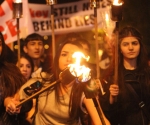 A march with torches to the memorial complex of Armenian Genocide Tsitsernakaberd took place