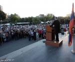 Raffi Hovhannisyan holds a pan-national protest rally on Freedom Square