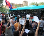 Protest actions and marches against the public transport price increase continue in Yerevan