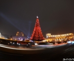Lights of the main Christmas Tree of Yerevan on the Republic Square went on