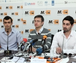 Members of âDem Emâ civil initiative Davit Manukyan, Gevorg Gorgisyan and Artashes Arabajyan are guests at the Media Center