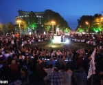 Members of "Dem Em" civil initiative started a sit-in on the France Square in Yerevan