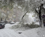 A heavy snowfall has covered Yerevan during the last days of March