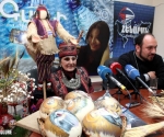 Ethnographer Lusik Aguletsi and priest Shmavon Ghevondyan speak about the traditions of celebrating the Easter at a press conference in Henaran press club