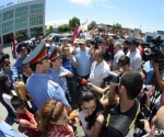 âOut of Our Pocketâ civil initiative protesting against the red parking lines and traffic cameras hold an automobile protest action starting from the Brazilian Square in Yerevan