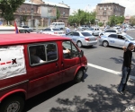 âOut of Our Pocketâ civil initiative protesting against the red parking lines and traffic cameras holds a protest march starting from Arshakunyats street