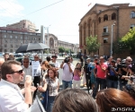 A group of activists held a protest action in front of the building of RA Police then marched to the building of the RA Prosecutor Generalâs office