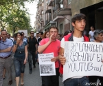 A group of activists held a protest action in front of the building of RA Police then marched to the building of the RA Prosecutor Generalâs office