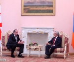 Meeting of the Presidents of Georgia and Armenia Giorgi Margvelashvili and Serzh Sargsyan took place at the RA Presidential Residence in Yerevan